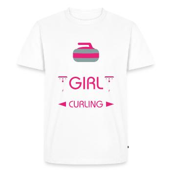 Je suis une fille simple qui aime le curling - T-shirt Premium bio Homme - blanc - Devant - Nico (187cm)