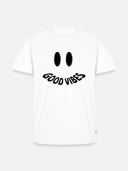 Good Vibes - Männer Premium Bio T-Shirt - Weiß