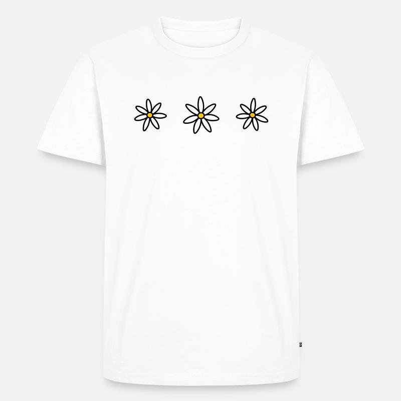 Drei Gänseblümchen - Männer Premium Bio T-Shirt - Weiß