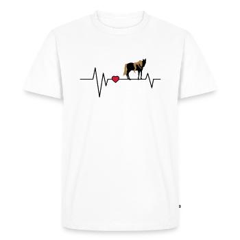 Cavalier de cheval de coeur - T-shirt Premium bio Homme - blanc - Devant - Nico (187cm)