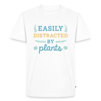 Easily Distracted By Plants - Men's Premium Organic T-Shirt - white - Front - Nico (187cm)
