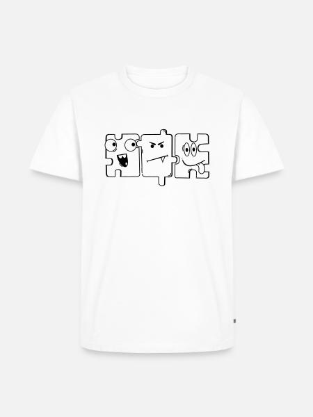 Monster Puzzle - Men's Premium Organic T-Shirt - white