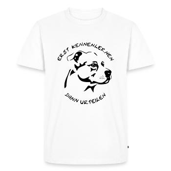 American Staffordshire - Men's Premium Organic T-Shirt - white - Front - Nico (187cm)