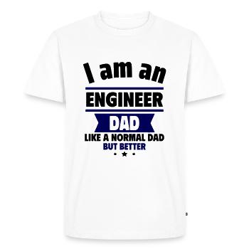 Papa ingénieur, cadeau de fête des pères - T-shirt Premium bio Homme - blanc - Devant - Nico (187cm)