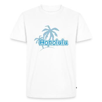 Palmen Strand de Honolulu Hawaii Urlaub 1C - T-shirt Premium bio Homme - blanc - Devant - Nico (187cm)