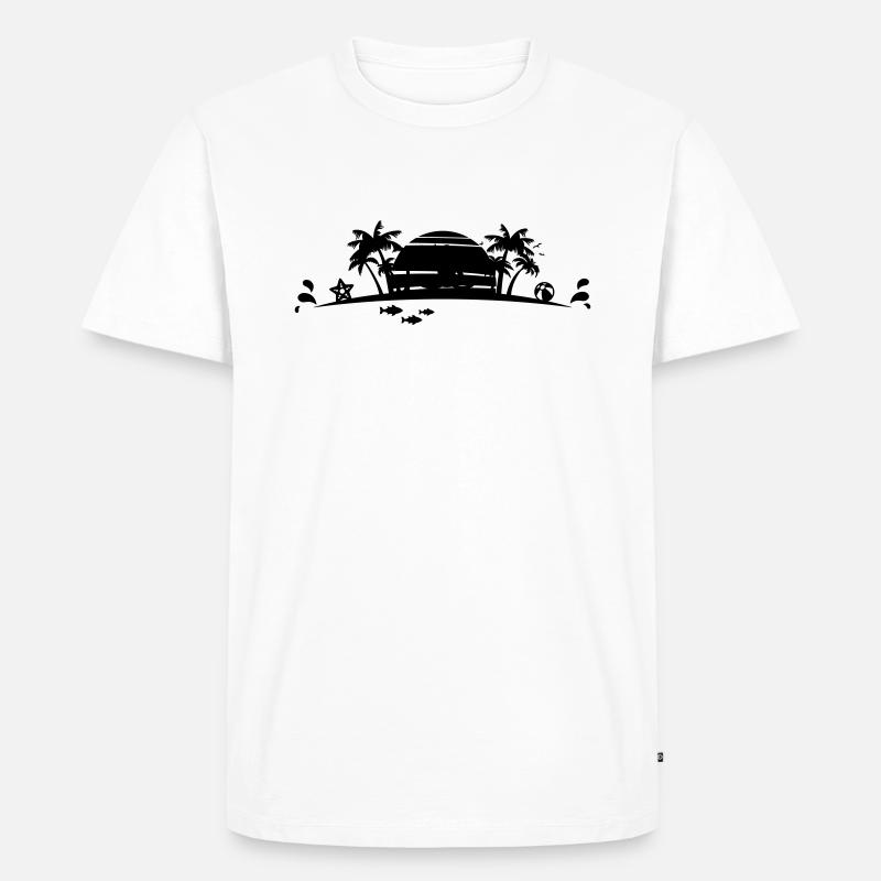 Sommer - Palmen Strand - Männer Premium Bio T-Shirt - Weiß