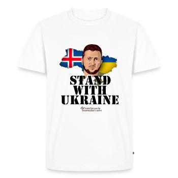 Iceland Stand with Ukraine - Men's Premium Organic T-Shirt - white - Front - Nico (187cm)