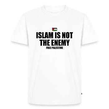 Free palestine Islam is not the enemy - T-shirt Premium bio Homme - blanc - Devant - Nico (187cm)