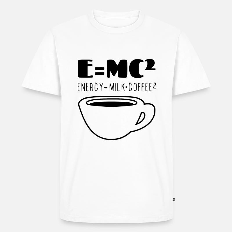 E=mc^2 das Caffe der Physiker - Männer Premium Bio T-Shirt - Weiß
