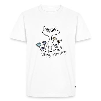 Vibing and Thriving - Men's Premium Organic T-Shirt - white - Front - Nico (187cm)