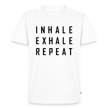 yoga - T-shirt Premium bio Homme - blanc - Devant - Nico (187cm)