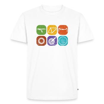 vélo - T-shirt Premium bio Homme - blanc - Devant - Nico (187cm)