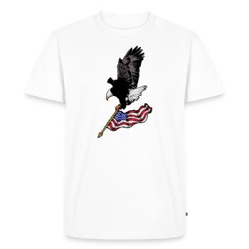 USA Eagle - T-shirt Premium bio Homme - blanc - Devant - Nico (187cm)