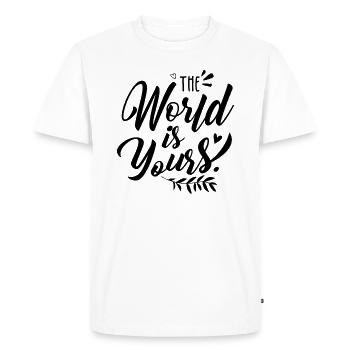 féminisme - T-shirt Premium bio Homme - blanc - Devant - Nico (187cm)