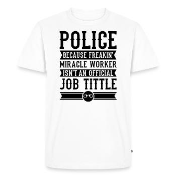 police - T-shirt Premium bio Homme - blanc - Devant - Nico (187cm)