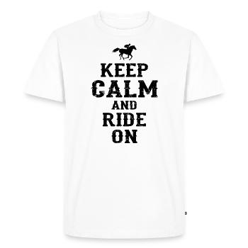 Cheval à cheval - T-shirt Premium bio Homme - blanc - Devant - Nico (187cm)