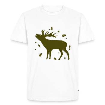 Cerf - Forêt, Nature, Bien-être animal - T-shirt Premium bio Homme - blanc - Devant - Nico (187cm)