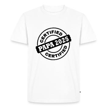 Papa 2025 - T-shirt Premium bio Homme - blanc - Devant - Nico (187cm)