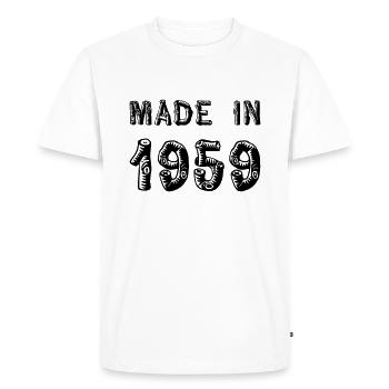 Fabriqué en 1959 - T-shirt Premium bio Homme - blanc - Devant - Nico (187cm)