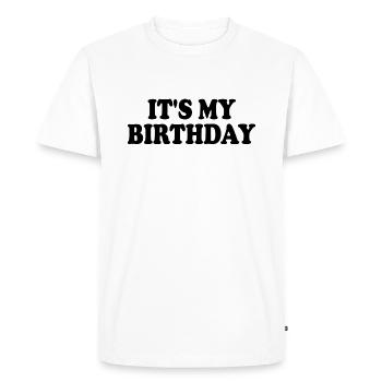 Its my birthday - T-shirt Premium bio Homme - blanc - Devant - Nico (187cm)