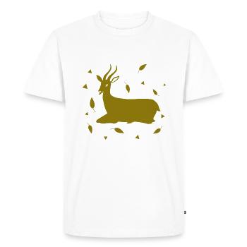 Cerf - Forêt, Nature, Bien-être animal - T-shirt Premium bio Homme - blanc - Devant - Nico (187cm)