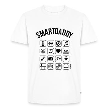 Smartdaddy (Daddy / Dad / SVG) - Men's Premium Organic T-Shirt - white - Front - Nico (187cm)