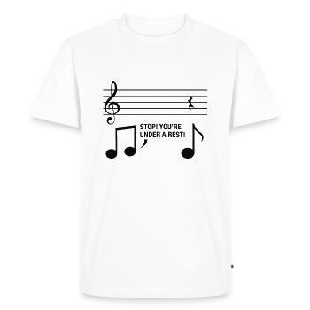 Vous êtes sous un repos - T-shirt Premium bio Homme - blanc - Devant - Nico (187cm)