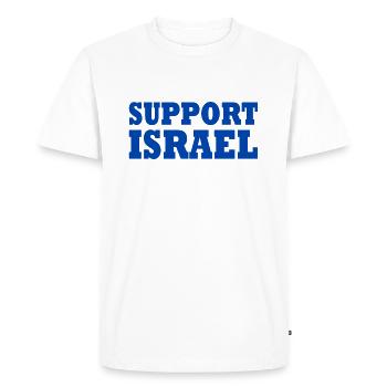 Support israel - T-shirt Premium bio Homme - blanc - Devant - Nico (187cm)