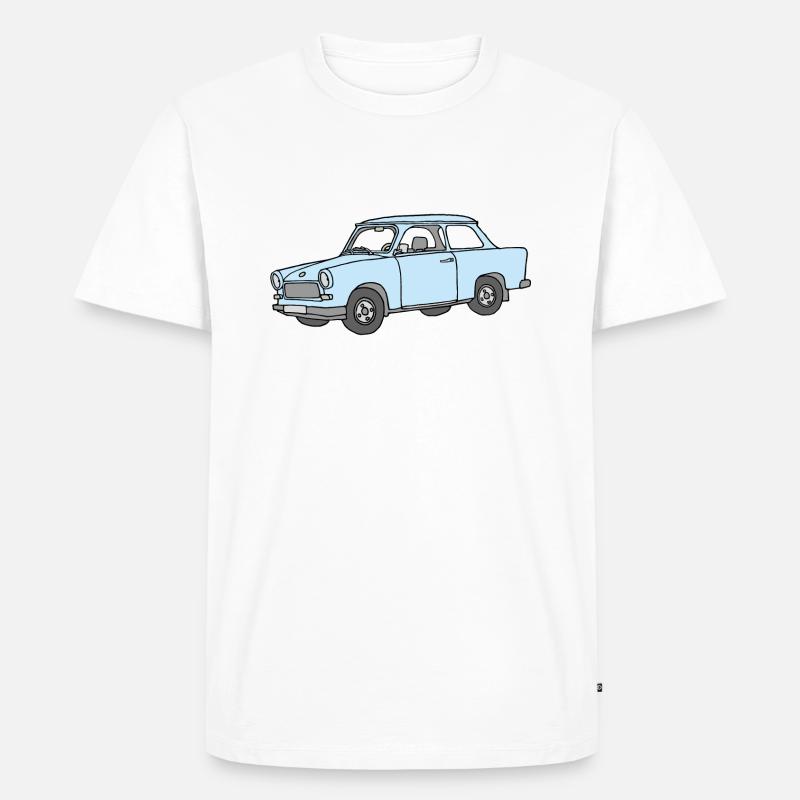Hellblauer Trabi,  - Männer Premium Bio T-Shirt - Weiß