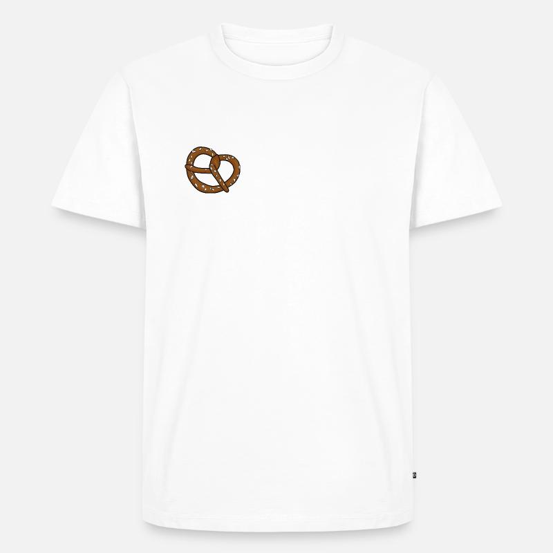 Brezel Sticker - Männer Premium Bio T-Shirt - Weiß