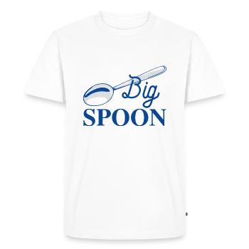 Grosse cuillère et petite cuillère - T-shirt Premium bio Homme - blanc - Devant - Nico (187cm)