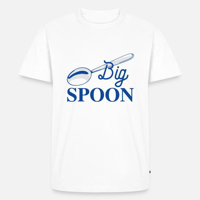 Großer Löffel und kleiner Löffel - Männer Premium Bio T-Shirt - Weiß