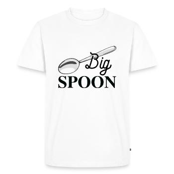 Grosse cuillère et petite cuillère - T-shirt Premium bio Homme - blanc - Devant - Nico (187cm)