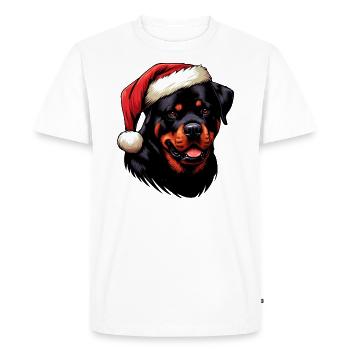 Rottweiler comme Père Noël - T-shirt Premium bio Homme - blanc - Devant - Nico (187cm)