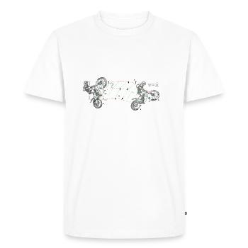 Pensez avant le procès? - T-shirt Premium bio Homme - blanc - Devant - Nico (187cm)