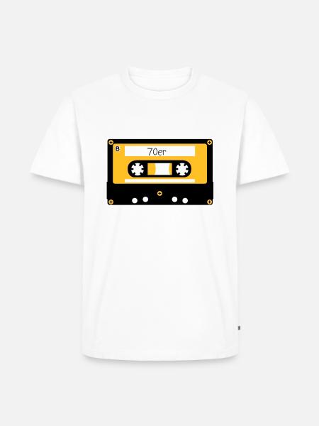 Kassette 70er - Männer Premium Bio T-Shirt - Weiß