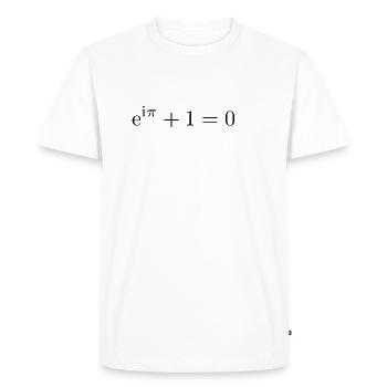 Identité d'Euler (lettres romaines) - T-shirt Premium bio Homme - blanc - Devant - Nico (187cm)