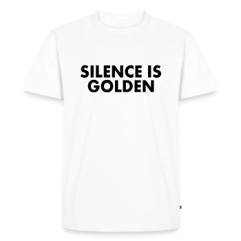 silence is golden - Men's Premium Organic T-Shirt - white - Front - Nico (187cm)