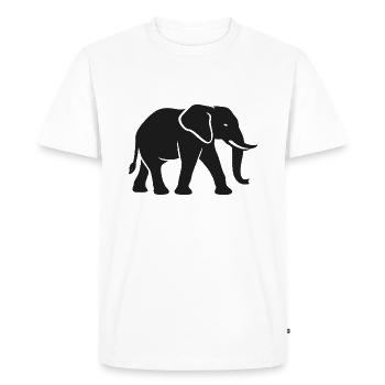 Elephant - Big Game, Tusk, Ivory - Men's Premium Organic T-Shirt - white - Front - Nico (187cm)
