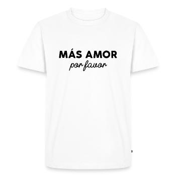 Más Amor Por Faveur - T-shirt Premium bio Homme - blanc - Devant - Nico (187cm)