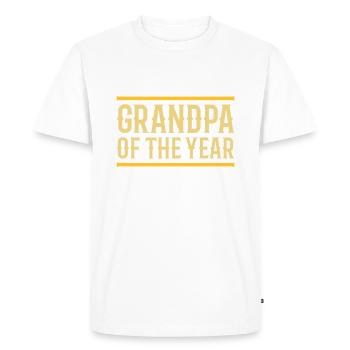 Grand-père de l’année (lignes) - T-shirt Premium bio Homme - blanc - Devant - Nico (187cm)