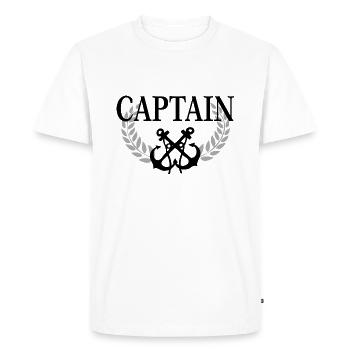 Kapitän - Männer Premium Bio T-Shirt - Weiß - Vorne - Nico (187cm)