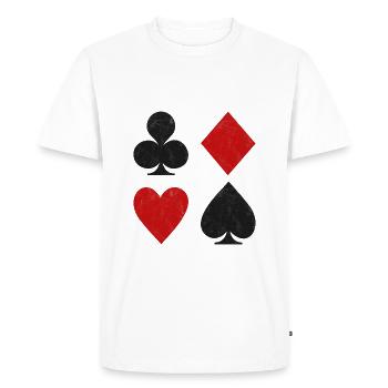 All Suits, Playing cards - Men's Premium Organic T-Shirt - white - Front - Nico (187cm)
