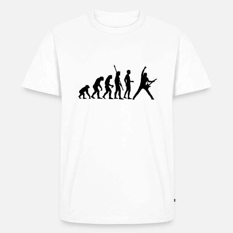 evolution_guitar_b - Männer Premium Bio T-Shirt - Weiß