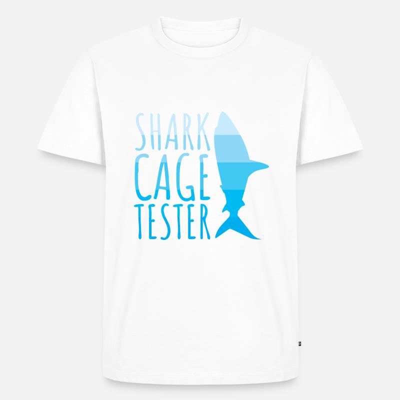 Shark Cage Tester - Männer Premium Bio T-Shirt - undefined