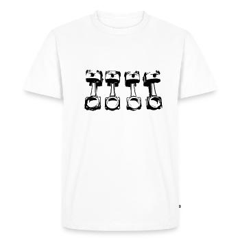 Pistons 4 cylindres - T-shirt Premium bio Homme - blanc - Devant - Nico (187cm)