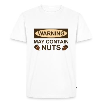 May Contain Nuts - Men's Premium Organic T-Shirt - white - Front - Nico (187cm)