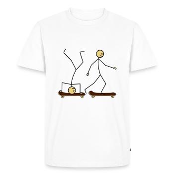 Skateboard Fun - T-shirt Premium bio Homme - blanc - Devant - Nico (187cm)