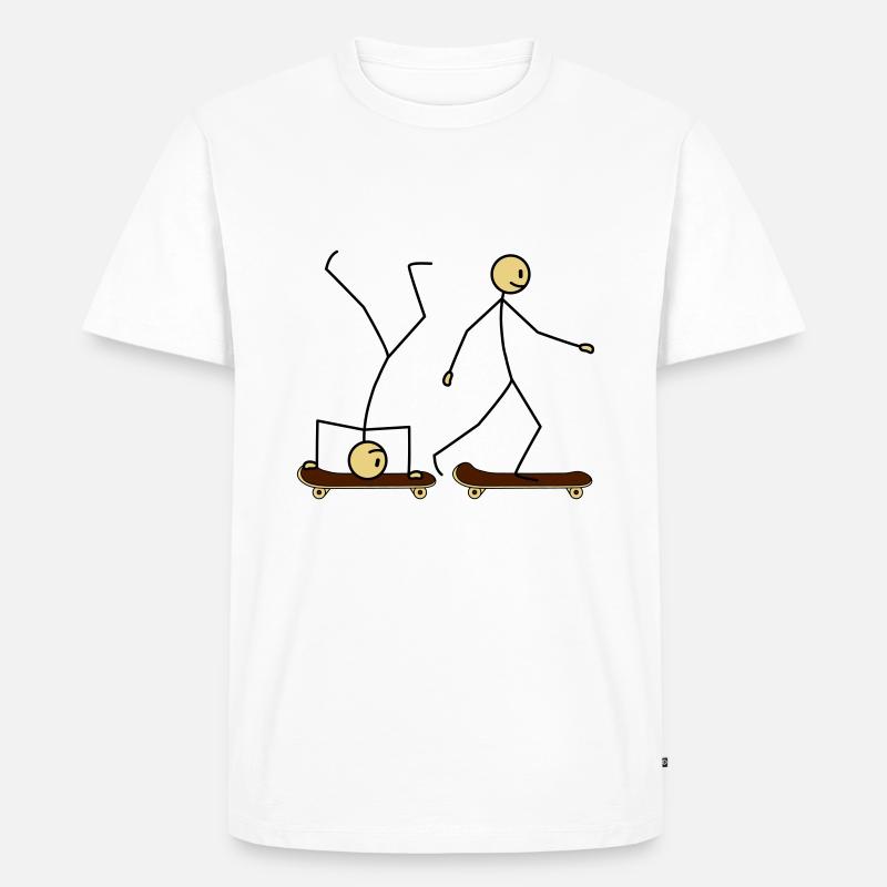 Skateboard Fun - Ekologiczna koszulka męska Premium - biały