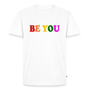 Be you - T-shirt Premium bio Homme - blanc - Devant - Nico (187cm)